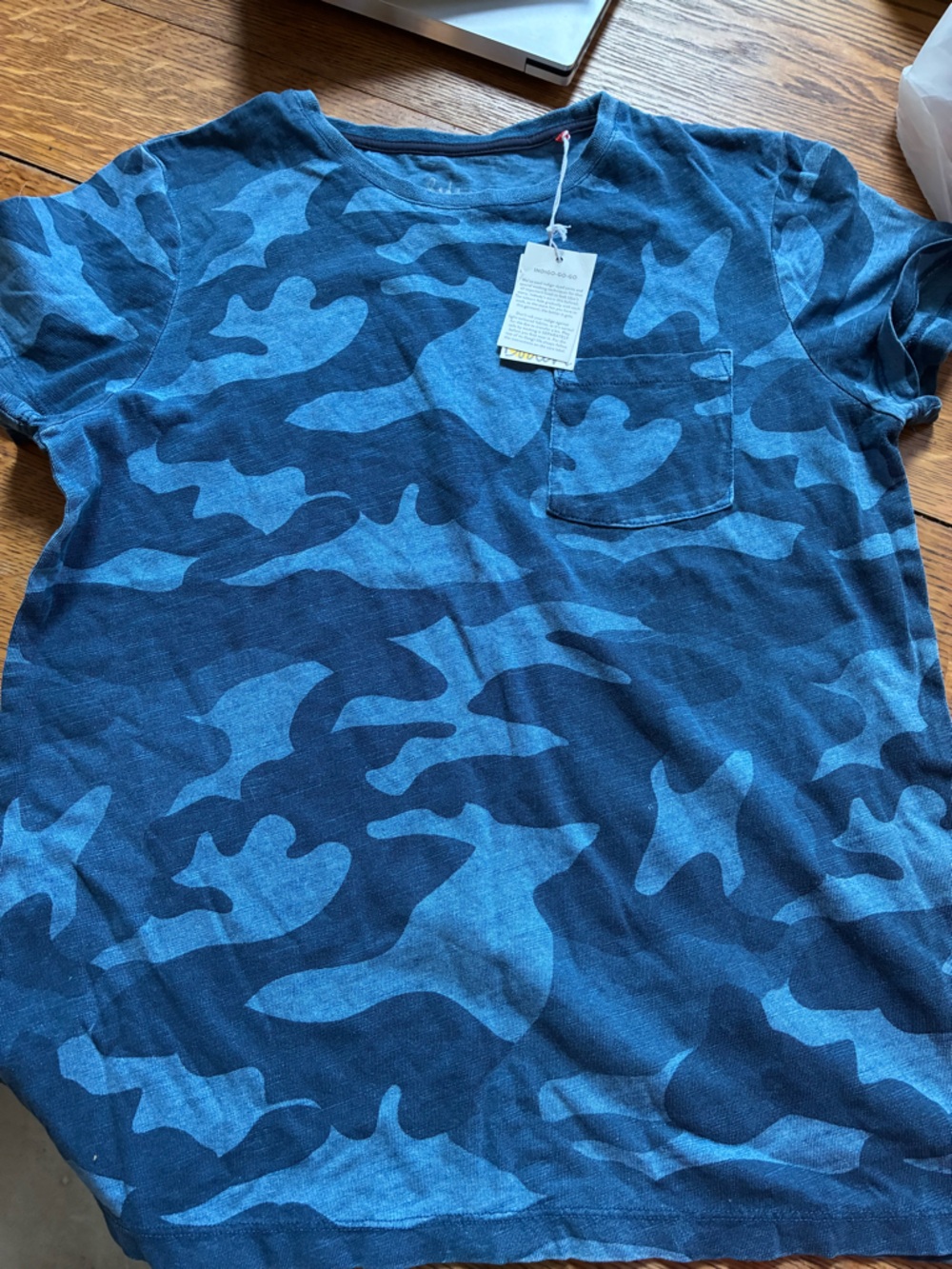 Mini Boden Blue Camouflage Short Sleeve Tee